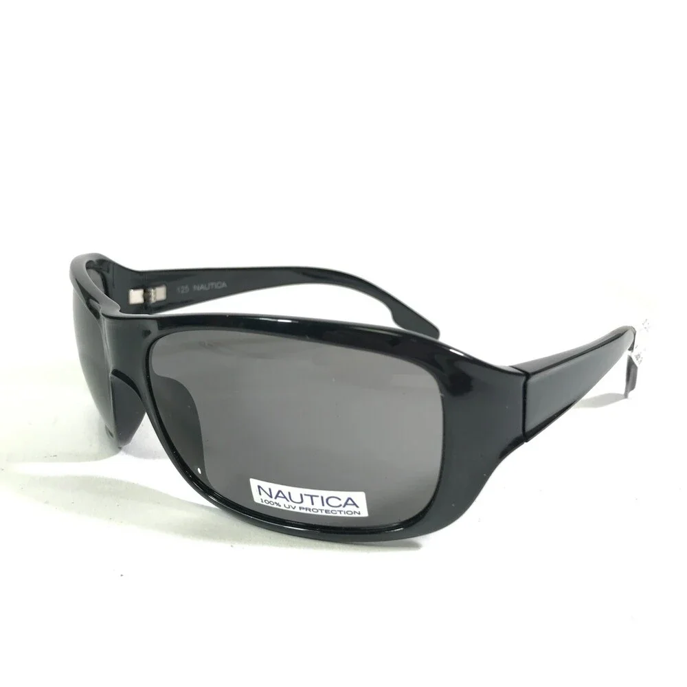 Nautica Sunglasses ST.CROIX 300 Black Square Frames with Gray Lenses 61-16-125